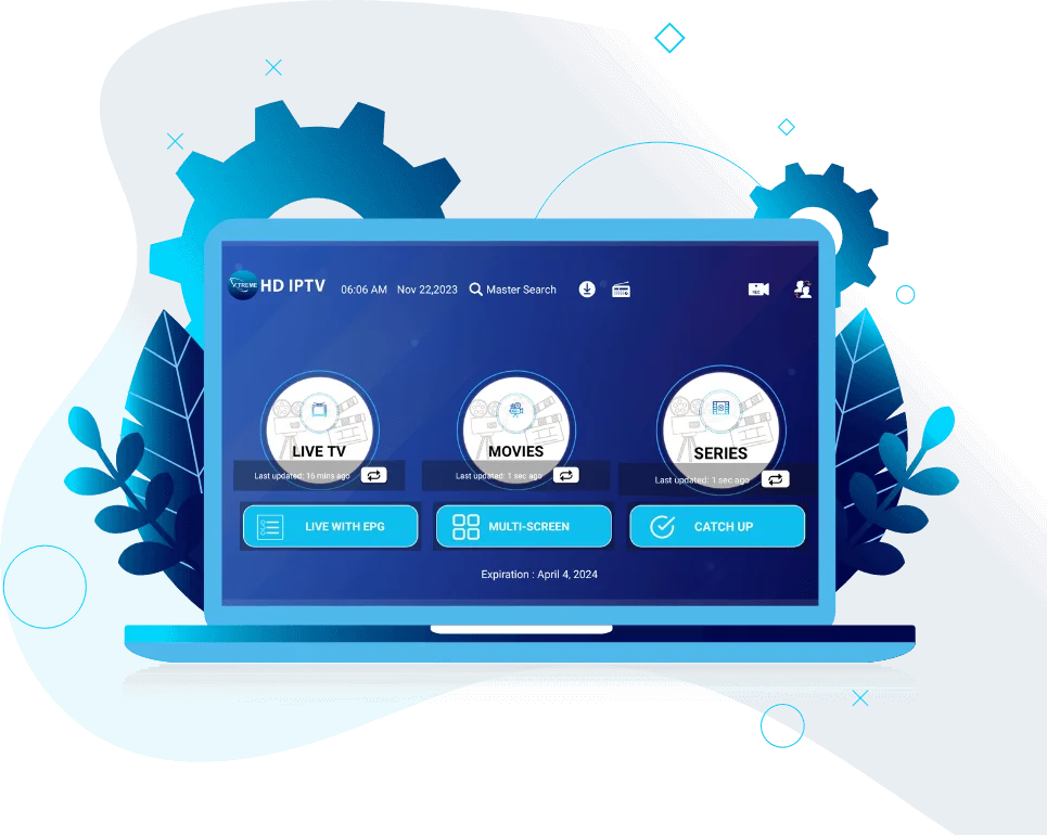 Xtreme HD IPTV Player interface showcasing premium IPTV streaming with HD and 4K playback across all supported devices.