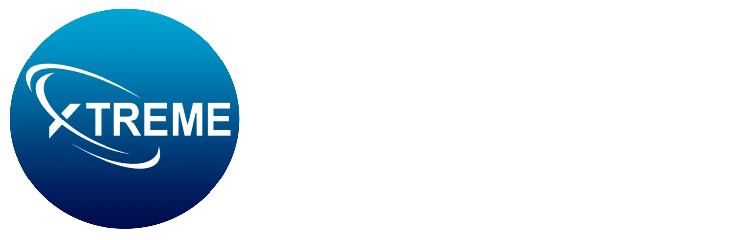 White Xtreme HD IPTV logo representing the official branding of Xtreme IPTV services in a clean, modern design.